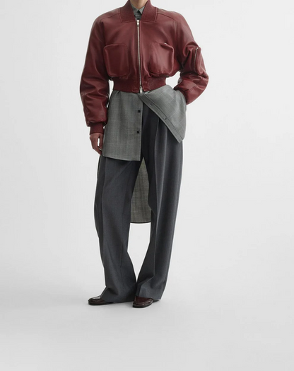 Bomber leather jacket
