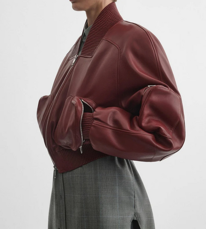 Bomber leather jacket