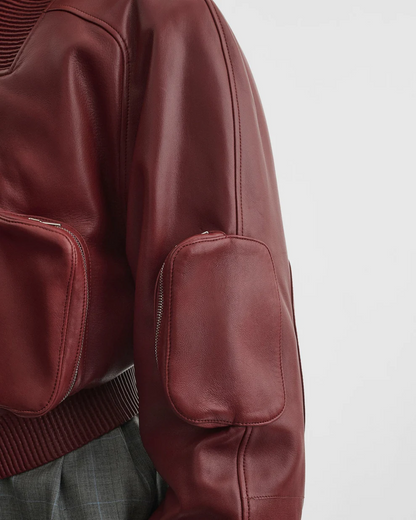 Bomber leather jacket