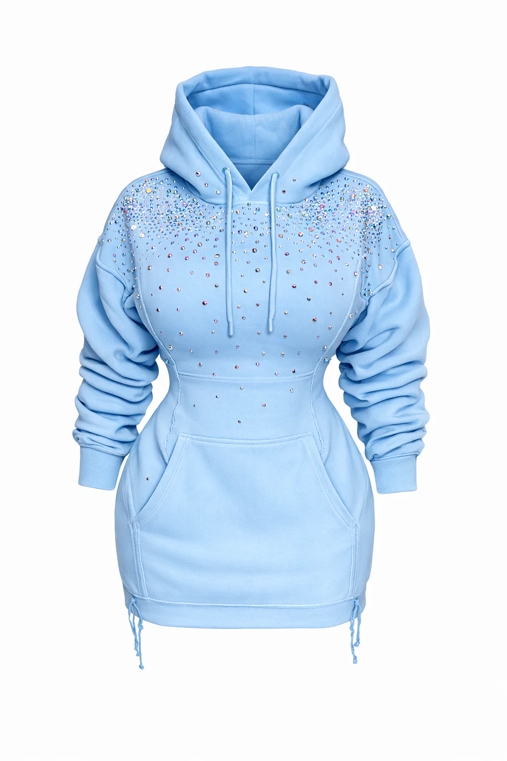 Iridescent corset hoodie dress