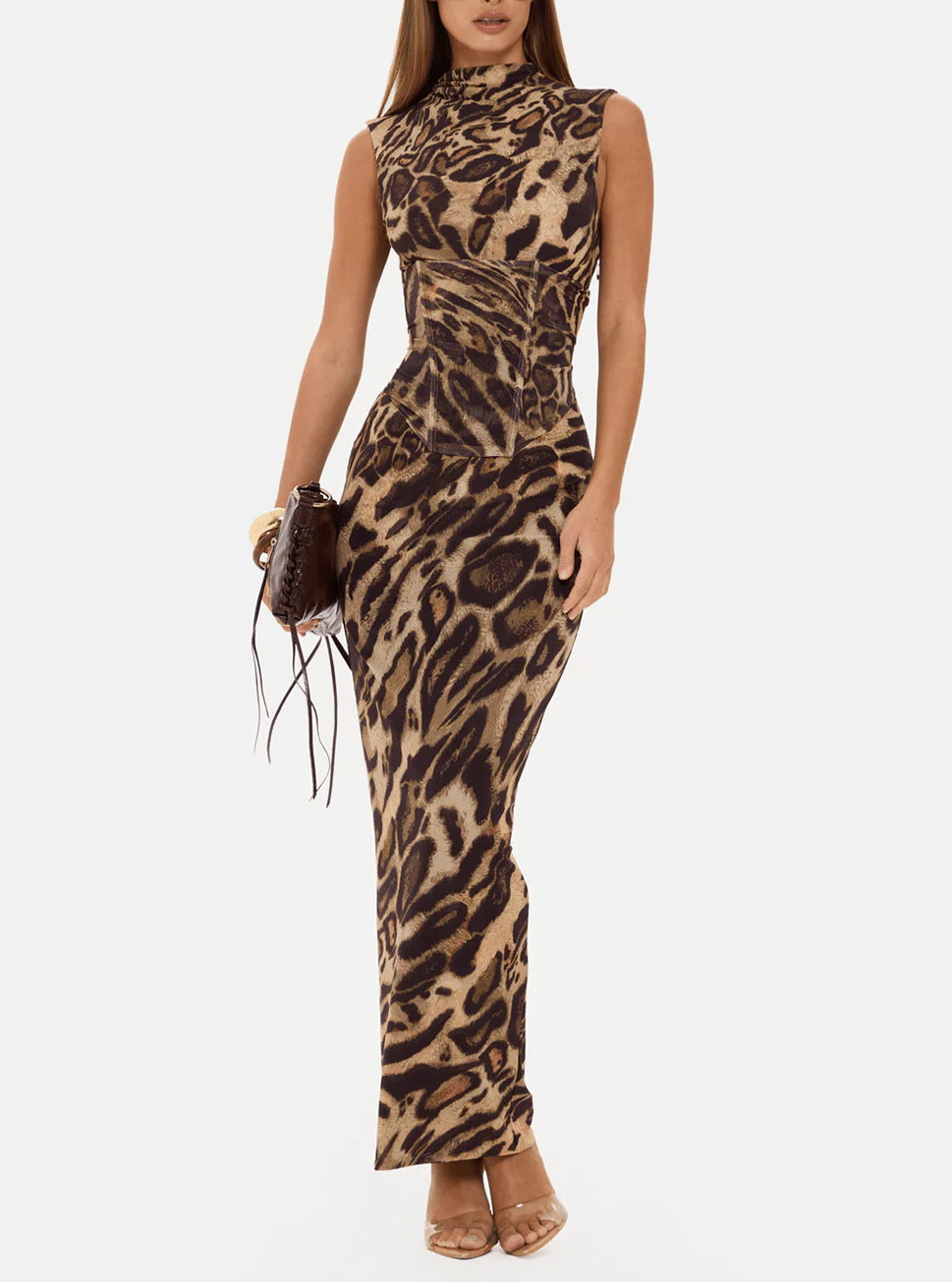 LEOPARD CORSET MAXI DRESS