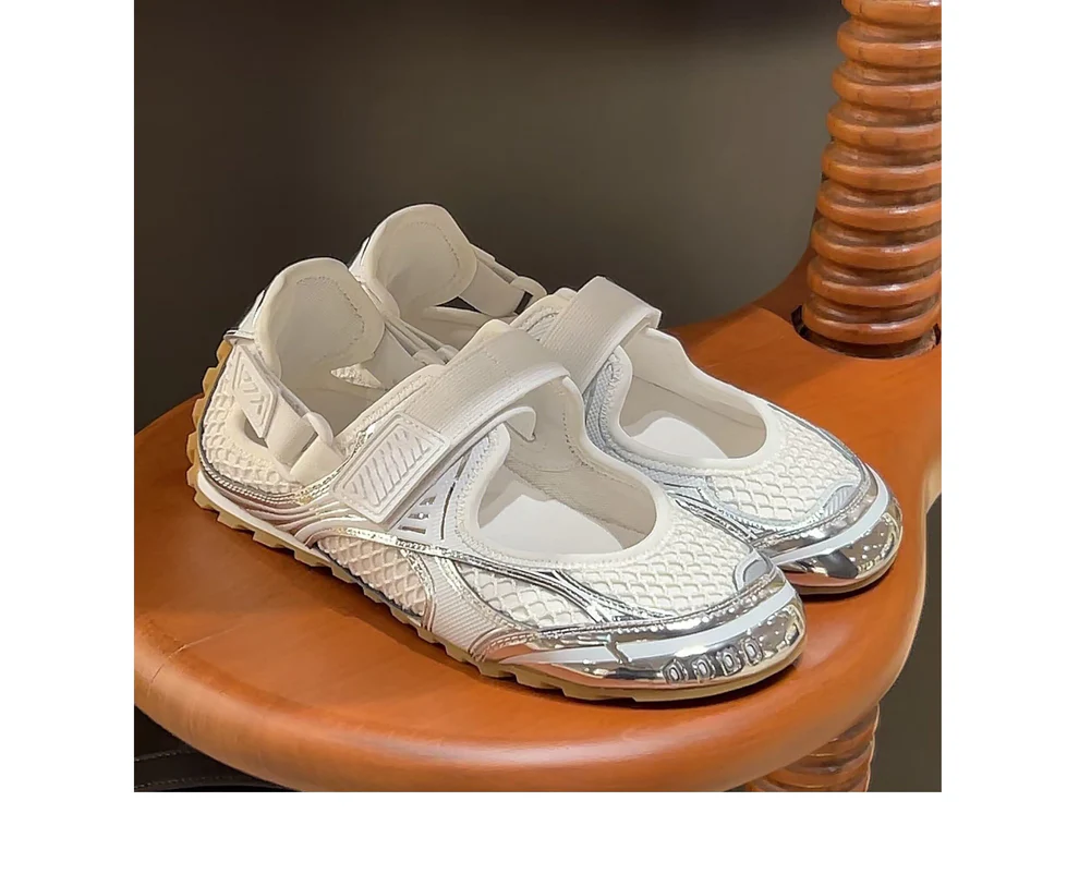 Velcro Mary Jane Women's Genuine Leather Breathable Casual Sports Shoes