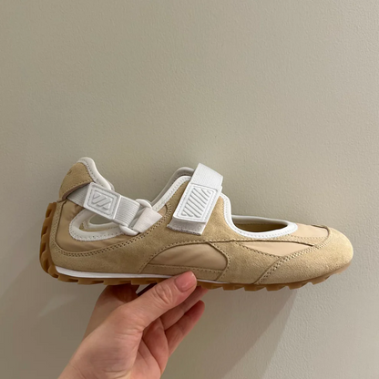 Velcro Mary Jane Women's Genuine Leather Breathable Casual Sports Shoes