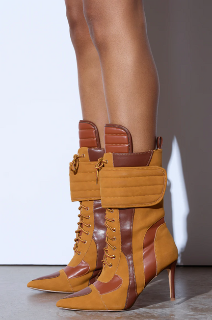 Contrast Color Design Faux Leather Pumps