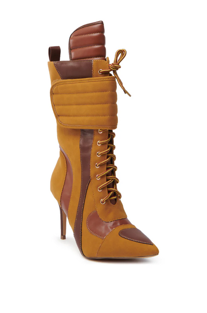 Contrast Color Design Faux Leather Pumps
