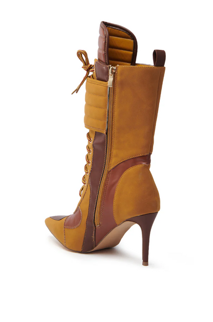 Contrast Color Design Faux Leather Pumps