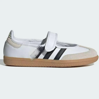 Velcro-fastened ballet flats with non-slip rubber soles