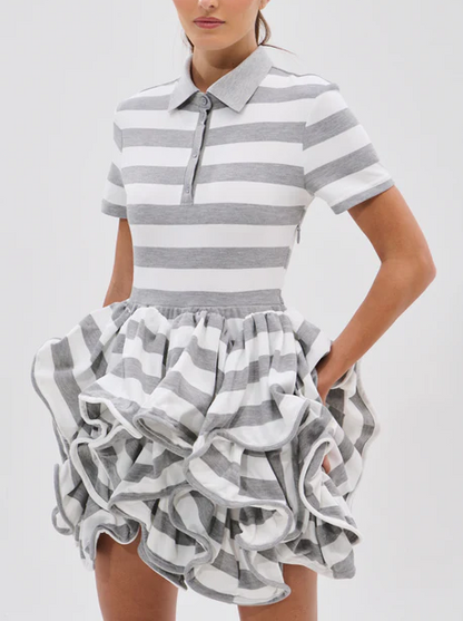 Striped Layered Floral Dress