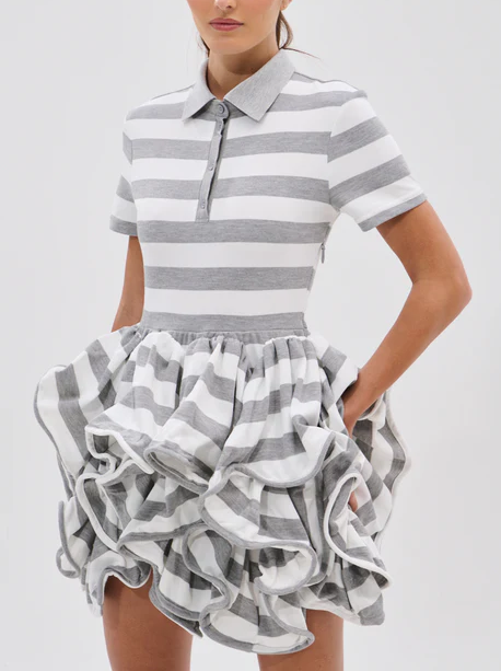 Striped Layered Floral Dress