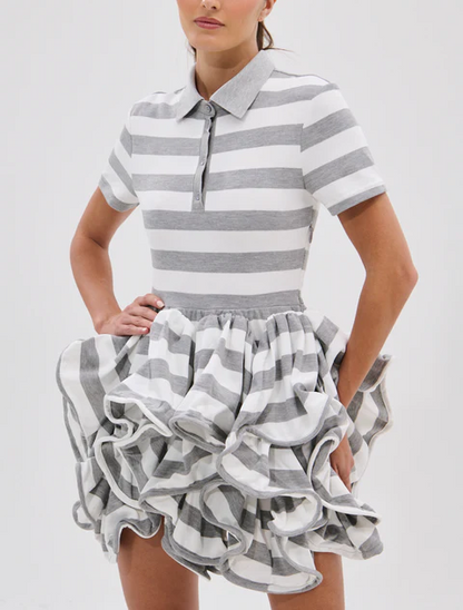 Striped Layered Floral Dress