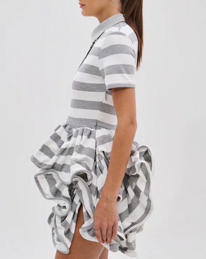 Striped Layered Floral Dress