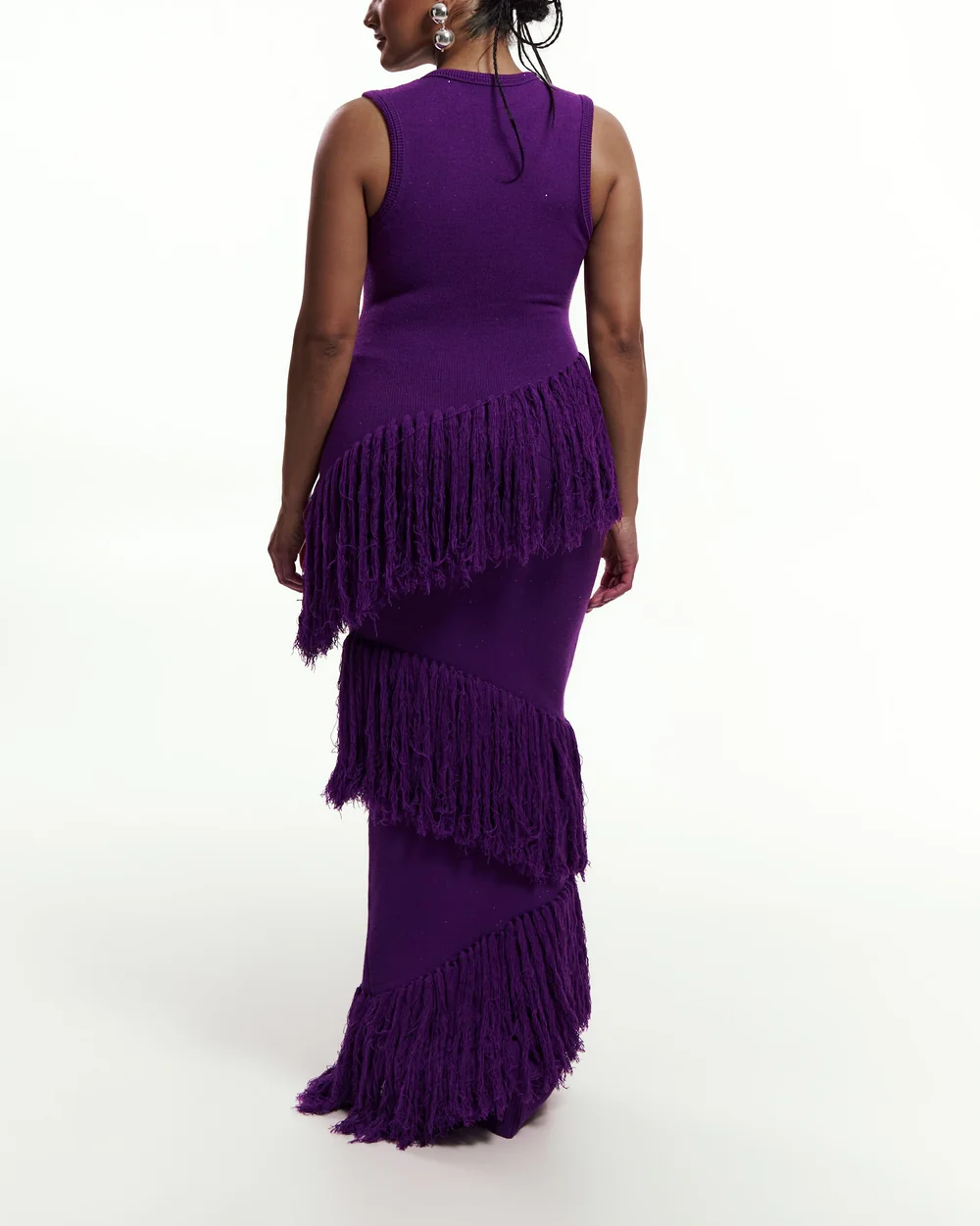 Sequin Fringe Maxi Dress