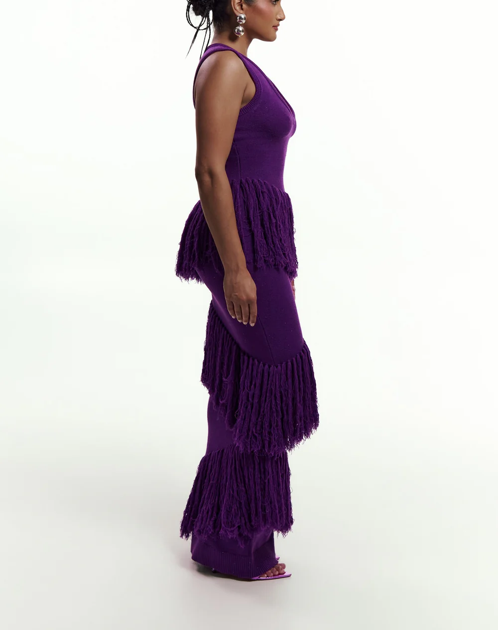 Sequin Fringe Maxi Dress
