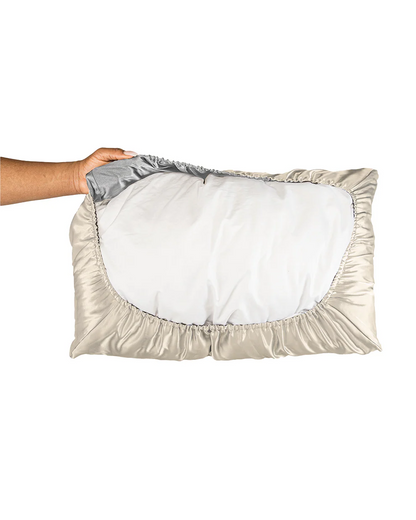Double-sided satin sleeping cap and pillowcase