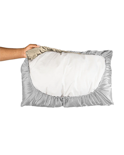 Double-sided satin sleeping cap and pillowcase