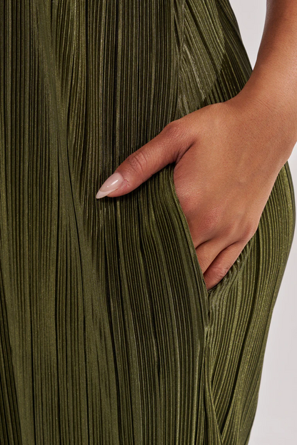 Olive green low-rise jumpsuit