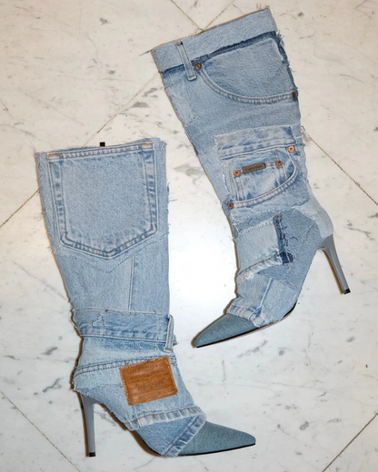 Patchwork cowboy boots