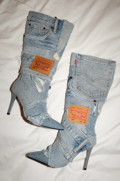 Patchwork cowboy boots