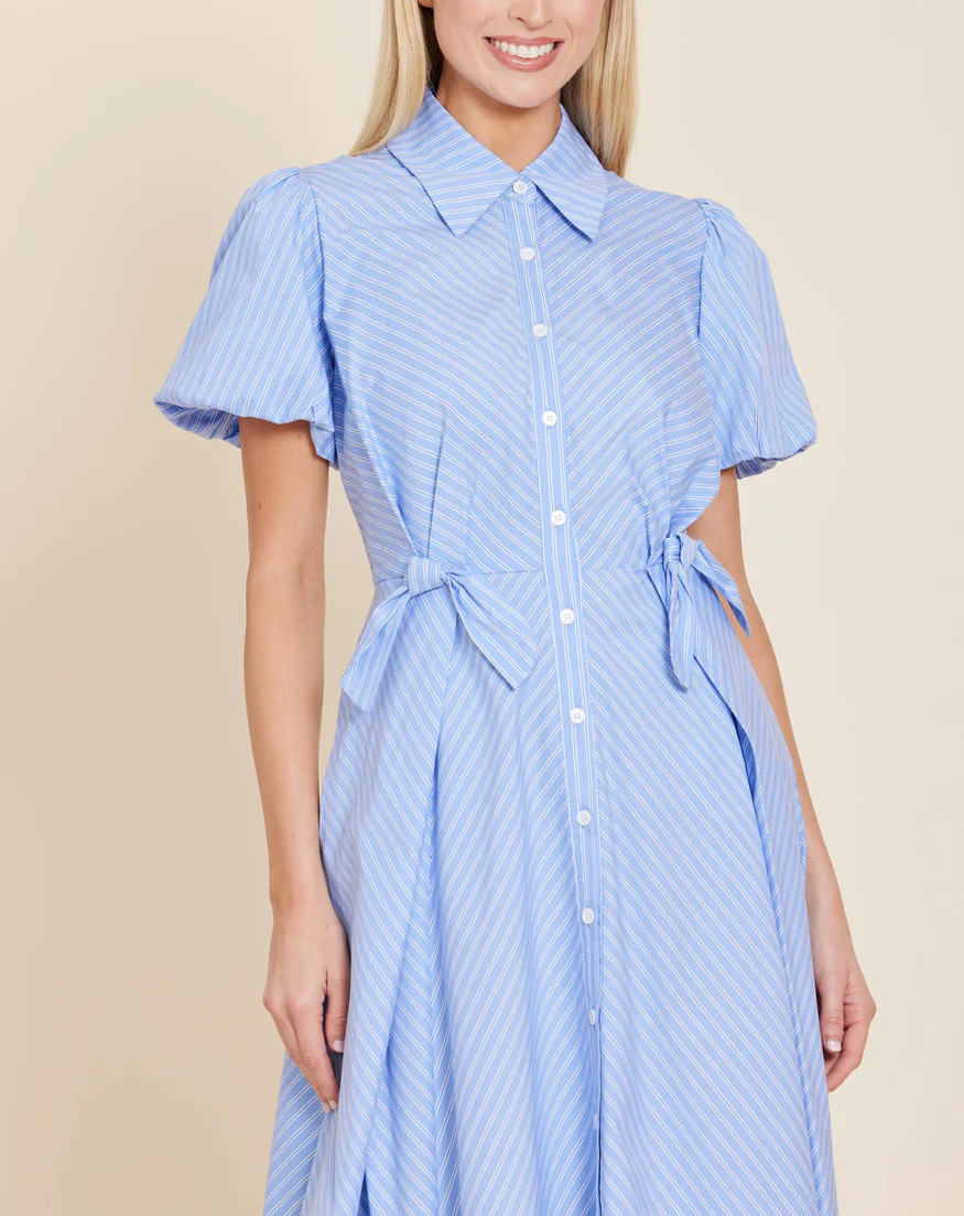Double Waist Bow Midi Dress