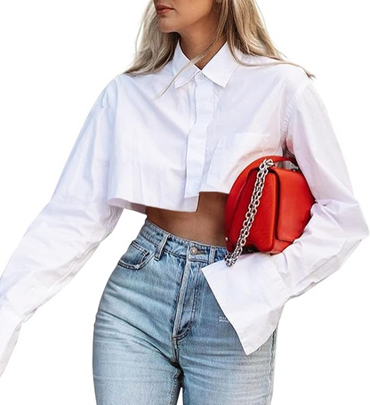 Cropped Button Down Shirt