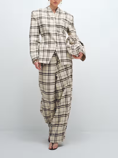 Denim plaid set