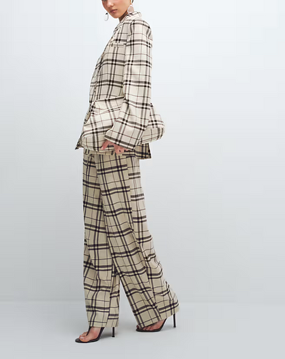 Denim plaid set