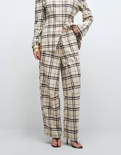 Denim plaid set