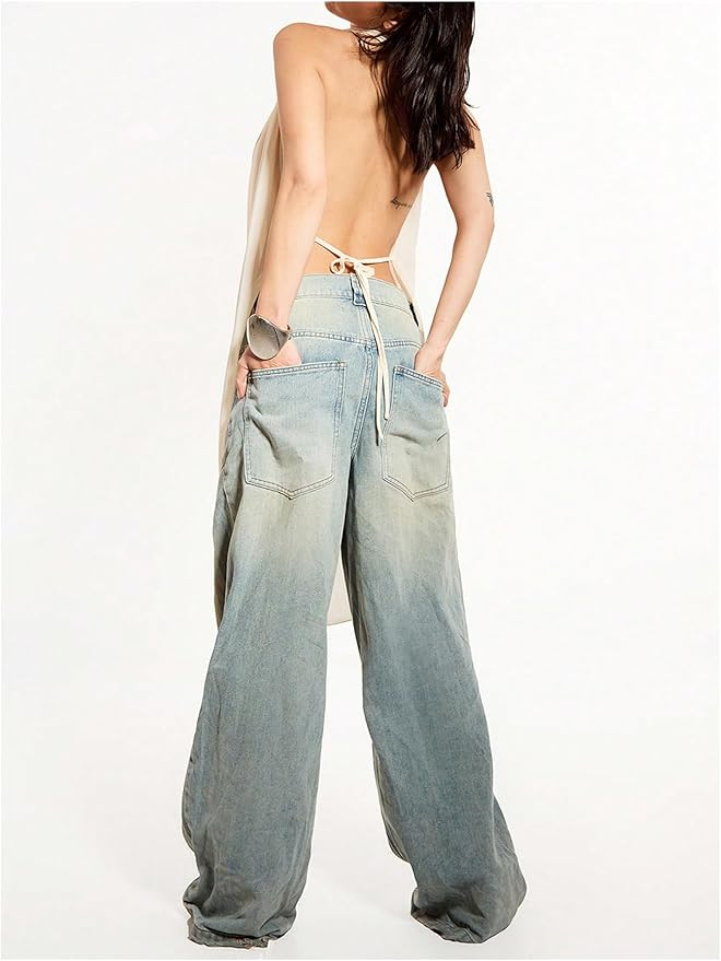 Backless Cowl Neck Sleeveless Tank Top