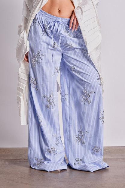 SWEET DREAMS RHINESTONE POPLIN BUTTONDOWN SET