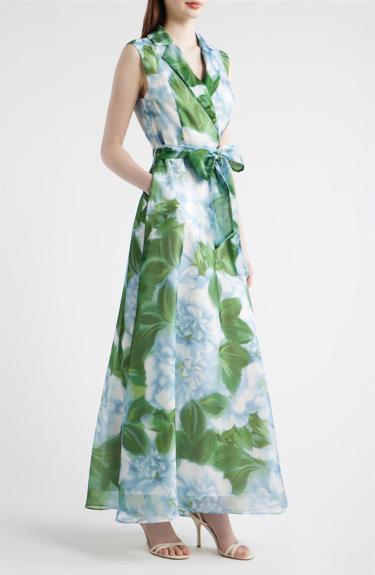 Tie Waist Sleeveless Gown