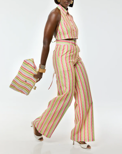 Multicolored Striped Shirt Set