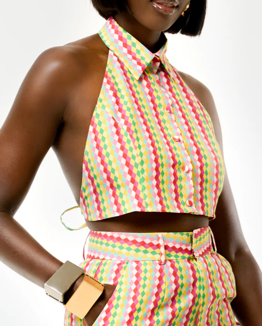Multicolored Striped Shirt Set