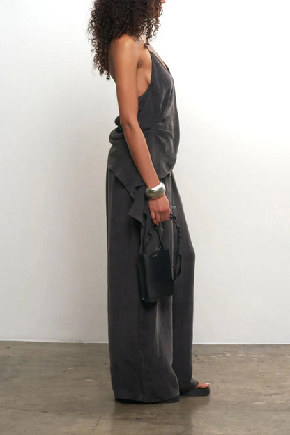 Cupro Draped Set -Top & Wide Leg Pant