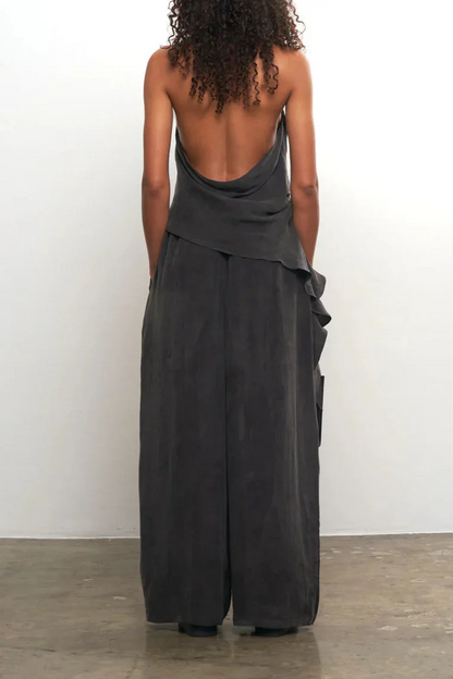 Cupro Draped Set -Top & Wide Leg Pant