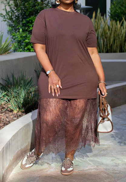 Lace Skirt and Tee Set