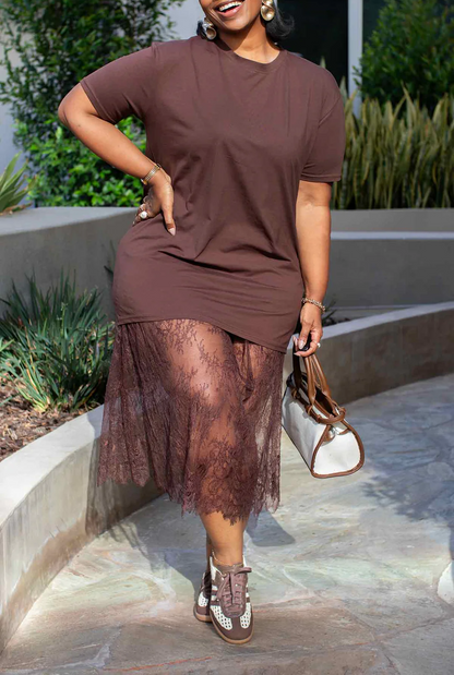 Lace Skirt and Tee Set
