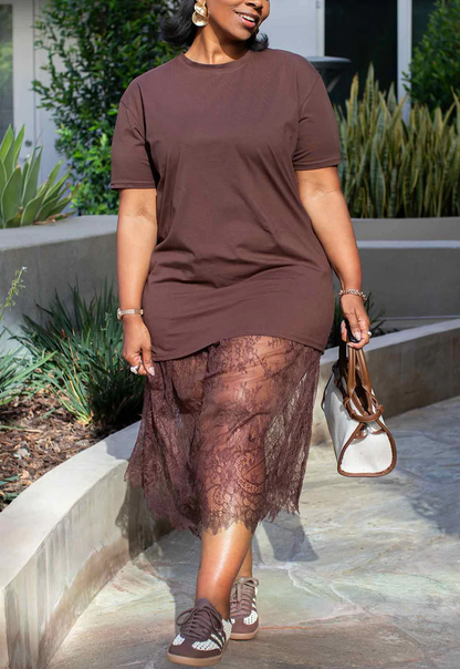 Lace Skirt and Tee Set