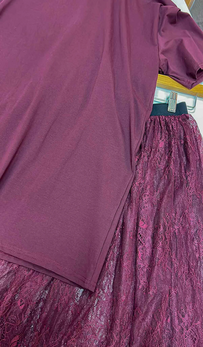 Lace Skirt and Tee Set