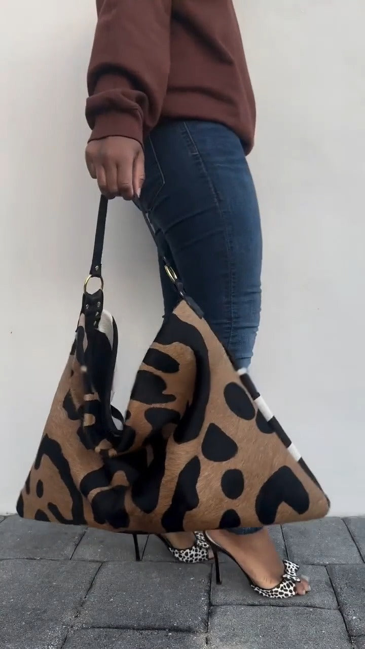 Leopard-print Patchwork Bag