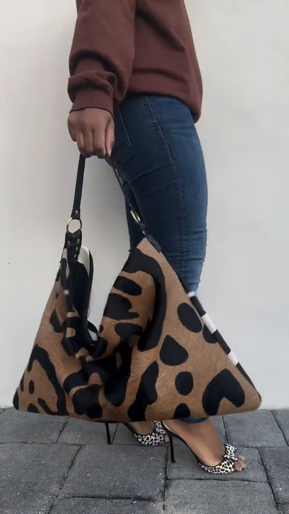 Leopard-print Patchwork Bag