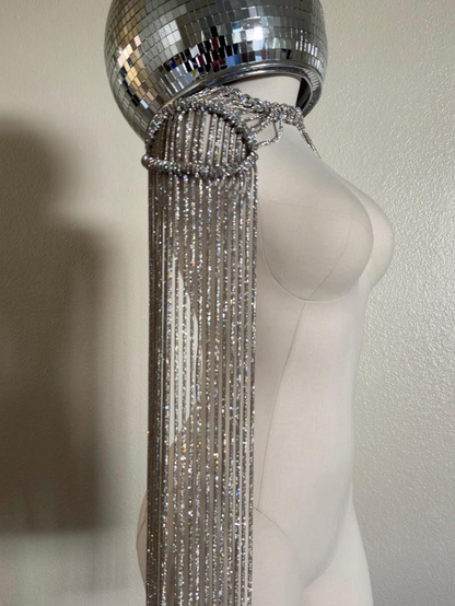 Rhinestone shoulder choker (20-25 in).