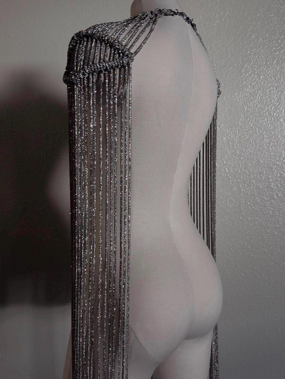 Rhinestone shoulder choker (20-25 in).