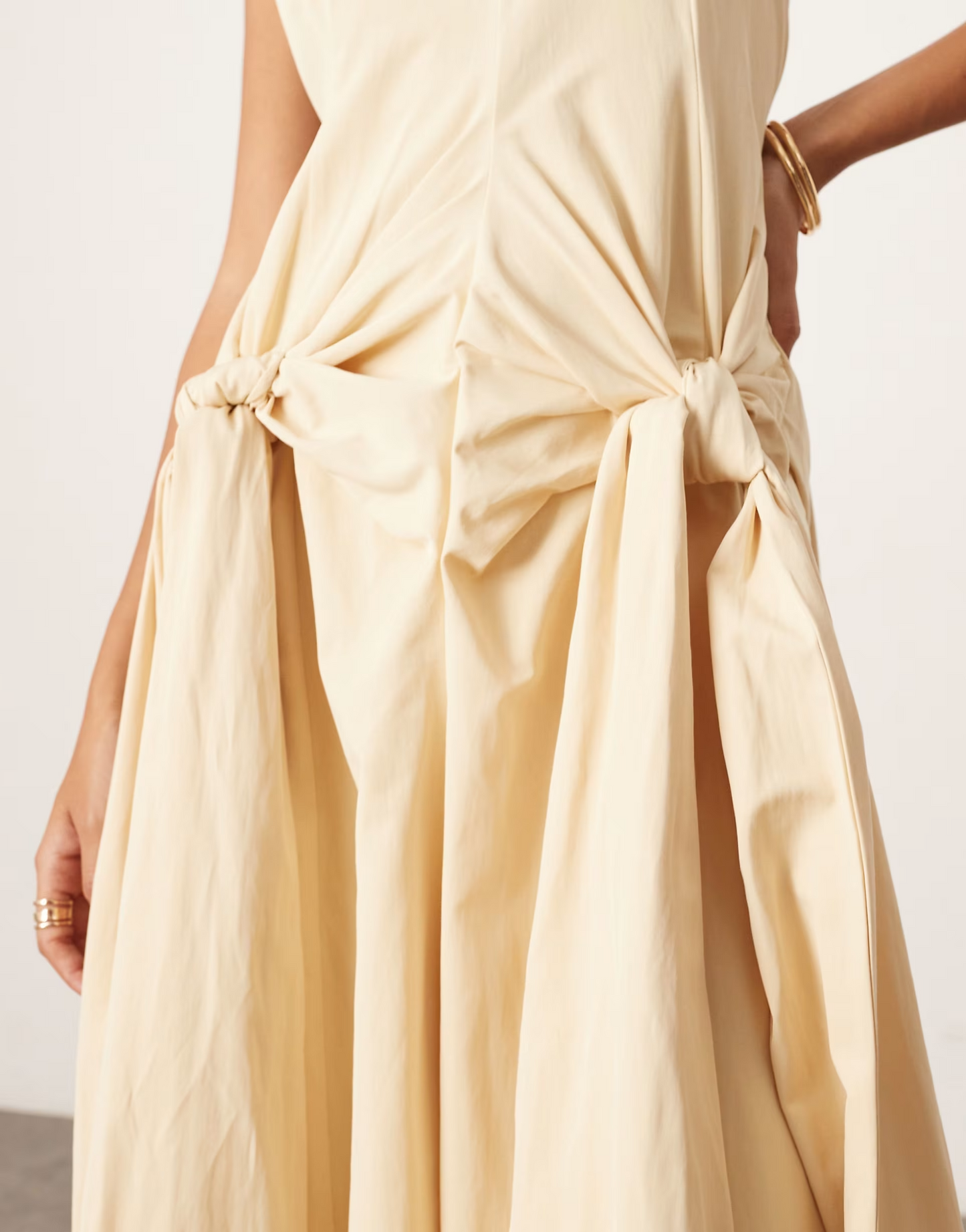 Racer-neck drop-waist maxi dress