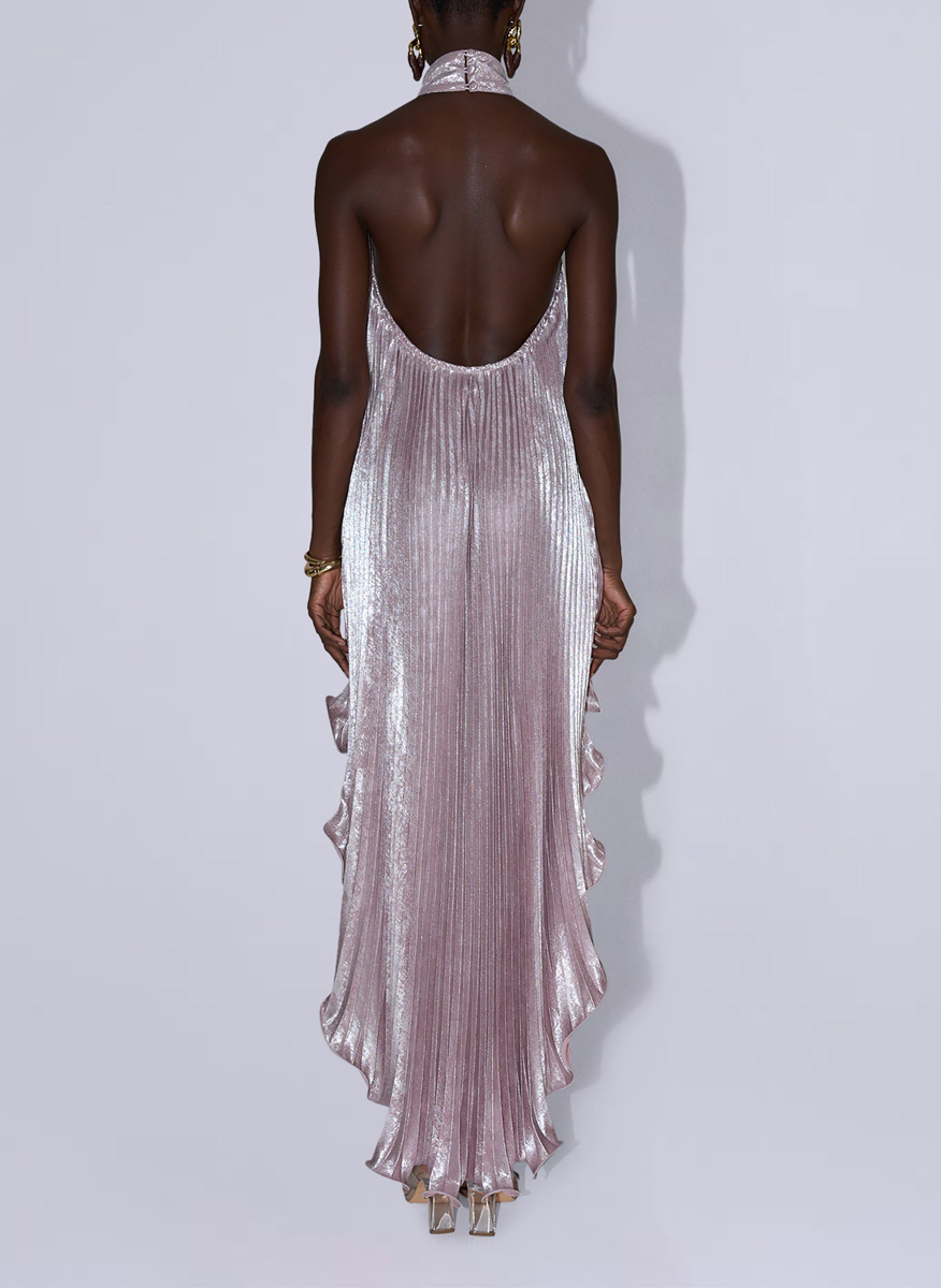 Pleated Backless Dress