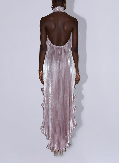 Pleated Backless Dress