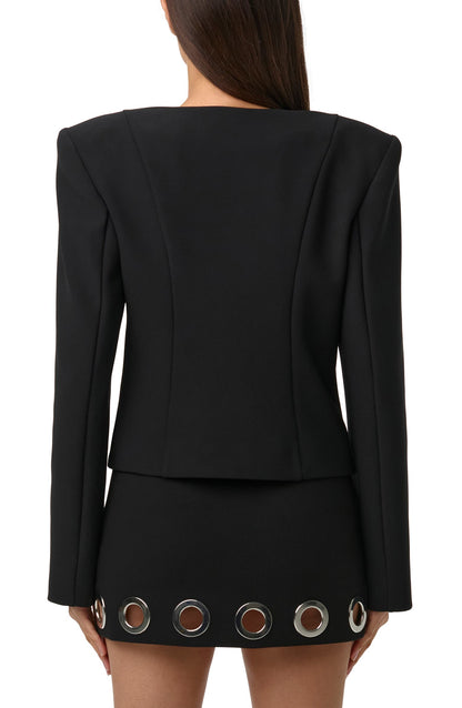 Grommet Blazer+Miniskirt
