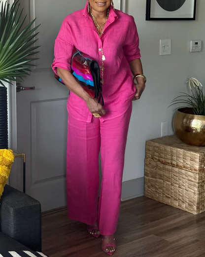 THE LIME PURE ESCAPE LINEN SET