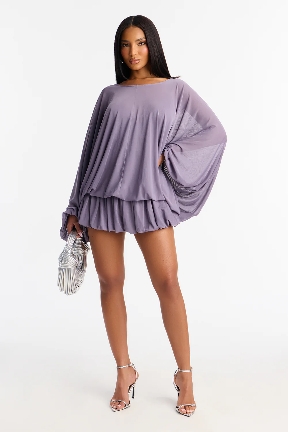 Backless Mini Mesh Dress