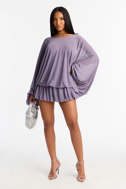 Backless Mini Mesh Dress