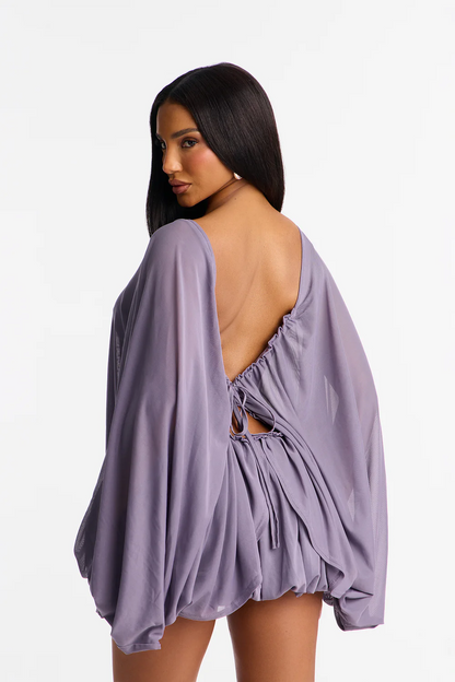 Backless Mini Mesh Dress